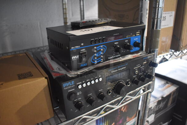 2 Various Items; Pyle Stereo Power Amplifier and Pyle PDA6BU.5 Stereo Amplifier. 10x10x3.5, 7.5x5.5x3. 2 Times Your Bid! - Image 2 of 4