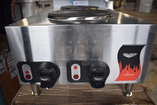 LIKE NEW! Vollrath Cayenne STA8002 Stainless Steel Commercial Countertop Electric Powered 2 Burner Hot Plate Range. Used a Few Times at Trade Show as a Demonstration. 208/240 Volts, 1 Phase. 15x27x12. Tested and Working! - Image 2 of 8