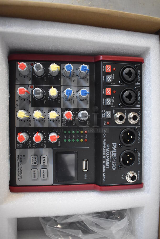 BRAND NEW IN BOX! Pyle Pro PMXU48BT 4 Channel Wireless BT Studio Mixer. 6.5x6.5x3 - Image 2 of 6