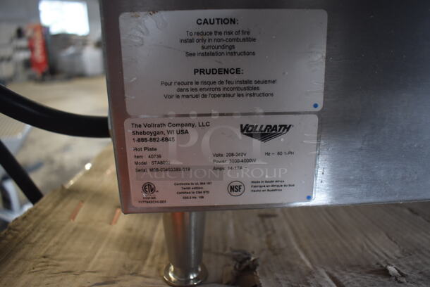 LIKE NEW! Vollrath Cayenne STA8002 Stainless Steel Commercial Countertop Electric Powered 2 Burner Hot Plate Range. Used a Few Times at Trade Show as a Demonstration. 208/240 Volts, 1 Phase. 15x27x12. Tested and Working! - Image 7 of 8