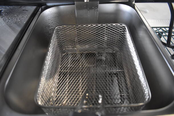 BRAND NEW! Galaxy 177EF20E Stainless Steel Commercial Countertop Electric Powered 2 Bay Fryer w/ 2 Metal Fry Baskets and 2 Lids. 110 Volts, 1 Phase. 22x17x12. Tested and Working! - Image 5 of 6
