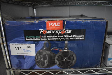 2 BRAND NEW IN BOX! Pyle PLUTV53BTA 5.25" Waterproof Rated Off Road BT Speakers. 2 Times Your Bid!