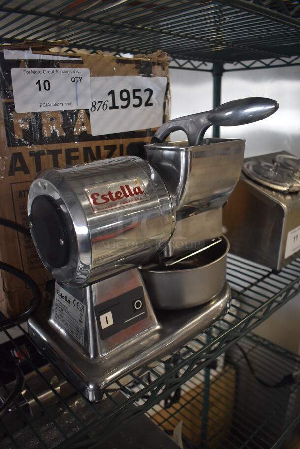 LIKE NEW! Estella 348CG12 Stainless Steel Commercial Countertop Electric Powered Hard Cheese Grater. Used a Few Times at Trade Show as a Demonstration. 120 Volts, 1 Phase. 12x7x12. Tested and Working! - Image 3 of 9