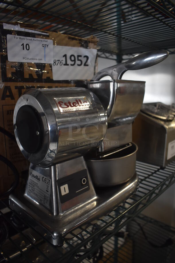 LIKE NEW! Estella 348CG12 Stainless Steel Commercial Countertop Electric Powered Hard Cheese Grater. Used a Few Times at Trade Show as a Demonstration. 120 Volts, 1 Phase. 12x7x12. Tested and Working! - Image 5 of 9