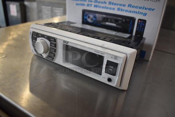 BRAND NEW IN BOX! Pyle PLMRKT36WT Marine In Dash Stereo Receiver with BT Wireless Streaming. 7.5x5x2.5 - Image 2 of 6