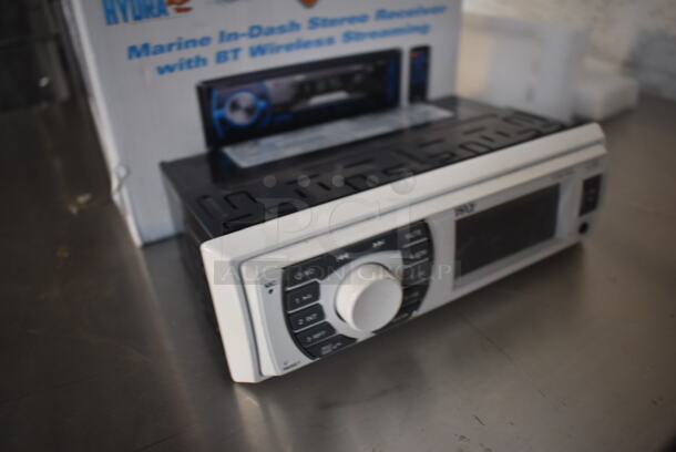BRAND NEW IN BOX! Pyle PLMRKT36WT Marine In Dash Stereo Receiver with BT Wireless Streaming. 7.5x5x2.5 - Image 3 of 6