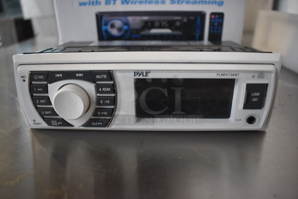BRAND NEW IN BOX! Pyle PLMRKT36WT Marine In Dash Stereo Receiver with BT Wireless Streaming. 7.5x5x2.5 - Image 4 of 6