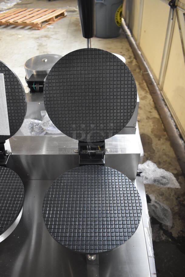 BRAND NEW IN BOX! Carnival King 382WCM2 Stainless Steel Commercial Countertop 8" Non-Stick Double Waffle Cone Maker. 120 Volts, 1 Phase. 20x16x11. Tested and Working! - Image 5 of 8