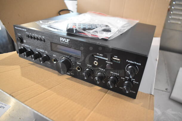 BRAND NEW IN BOX! Pyle PDA8BUWM Compact Home Theater Amplifier Stereo Receiver w/ Microphone. 11x10x3.5 - Image 2 of 9