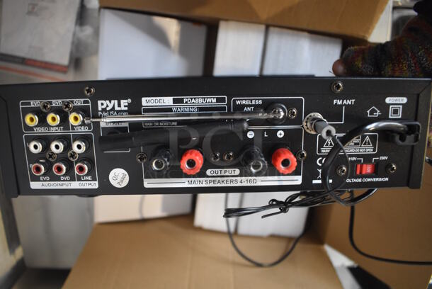 BRAND NEW IN BOX! Pyle PDA8BUWM Compact Home Theater Amplifier Stereo Receiver w/ Microphone. 11x10x3.5 - Image 6 of 9