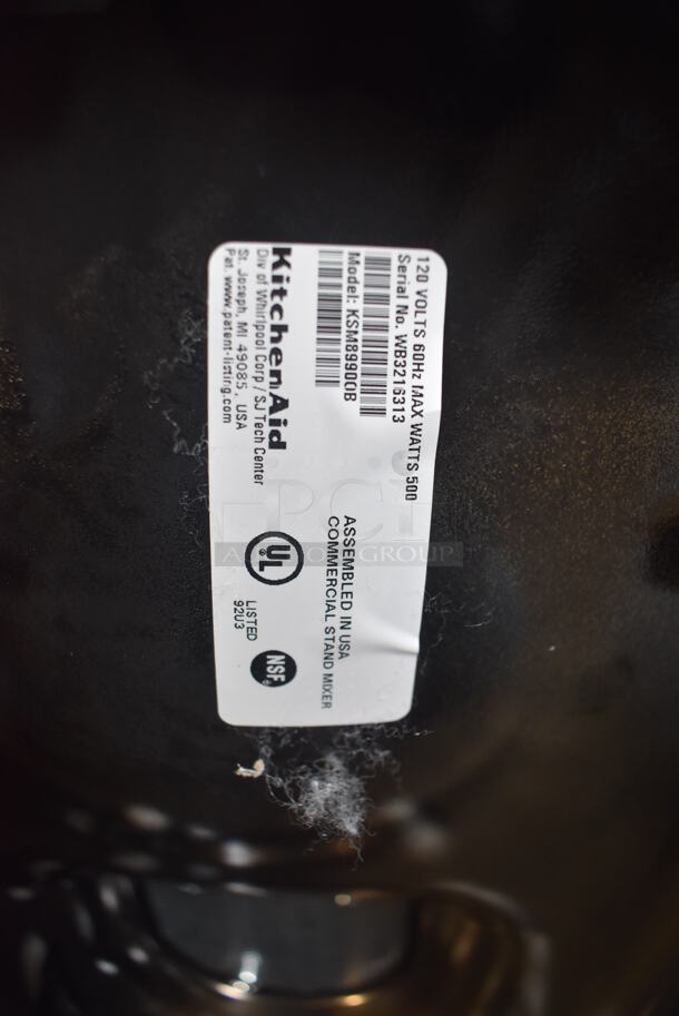 BRAND NEW! KitchenAid KSM8990OB Metal Countertop  Bowl Lift 8 Quart Mixer w/ Mixing Bowl, Dough Hook, Paddle and Whisk Attachments. 120 Volts, 1 Phase. 10x17x17. Tested and Working! - Image 7 of 8