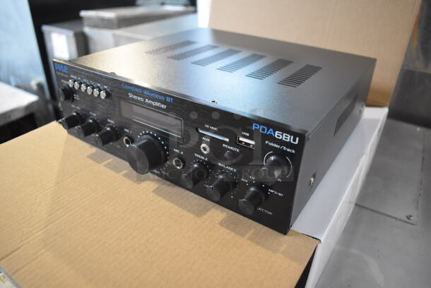 2 BRAND NEW IN BOX! Pyle PDA6BU Compact Wireless BT Stereo Amplifier. 10x10x3.5. 2 Times Your Bid! - Image 3 of 9
