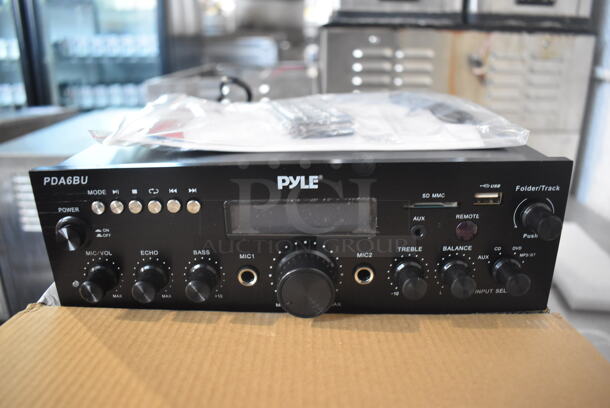 4 BRAND NEW IN BOX! Pyle PDA6BU Compact Wireless BT Stereo Amplifier. 10x9x3. 4 Times Your Bid!