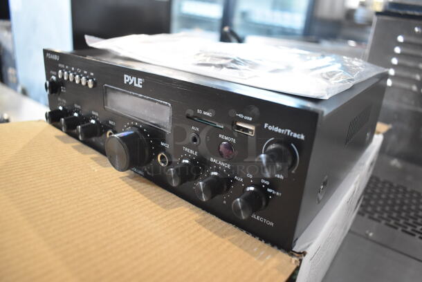 4 BRAND NEW IN BOX! Pyle PDA6BU Compact Wireless BT Stereo Amplifier. 10x9x3. 4 Times Your Bid! - Image 2 of 7