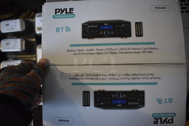 4 BRAND NEW IN BOX! Pyle PDA6BU Compact Wireless BT Stereo Amplifier. 10x9x3. 4 Times Your Bid! - Image 6 of 7