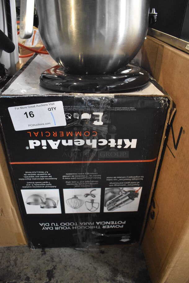 BRAND NEW IN BOX! KitchenAid KSM8990OB Metal Countertop  Bowl Lift 8 Quart Mixer w/ Mixing Bowl, Dough Hook, Paddle and Whisk Attachments. 120 Volts, 1 Phase. 10x17x17. Tested and Working! - Image 7 of 7