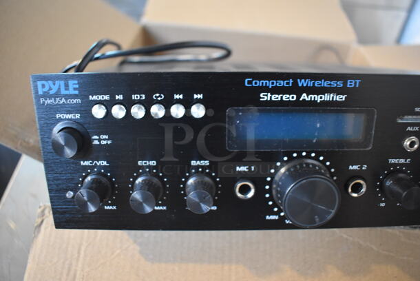 2 BRAND NEW IN BOX! Pyle PDA6BU.5 Compact Wireless BT Stereo Amplifier. 10x10x3.5. 2 Times Your Bid! - Image 2 of 6