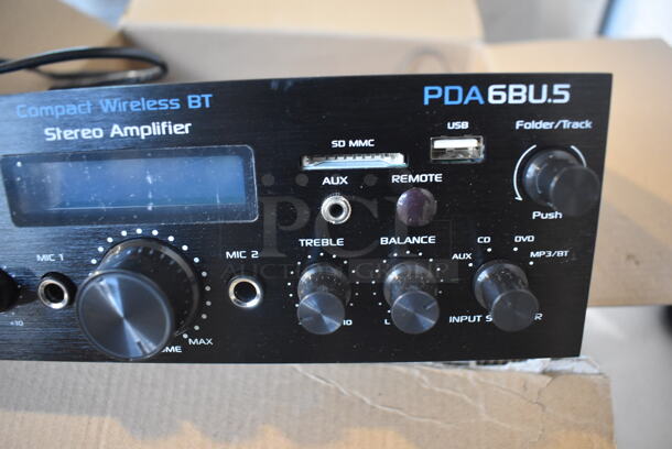 2 BRAND NEW IN BOX! Pyle PDA6BU.5 Compact Wireless BT Stereo Amplifier. 10x10x3.5. 2 Times Your Bid! - Image 3 of 6
