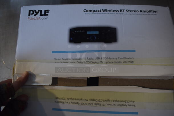 2 BRAND NEW IN BOX! Pyle PDA6BU.5 Compact Wireless BT Stereo Amplifier. 10x10x3.5. 2 Times Your Bid! - Image 5 of 6