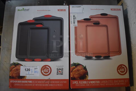 2 BRAND NEW Boxes of Nutrichef Baking Pan Sets; NCSBS3S45 and NCSBS3S. 2 Times Your Bid!
