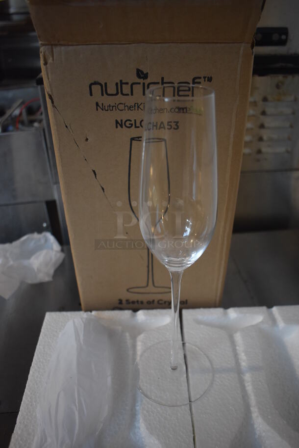 4 Boxes of 2 BRAND NEW! Nutrichef NGLCHA53 Champagne Flutes. 3x3x10.5. 4 Times Your Bid! - Image 2 of 5