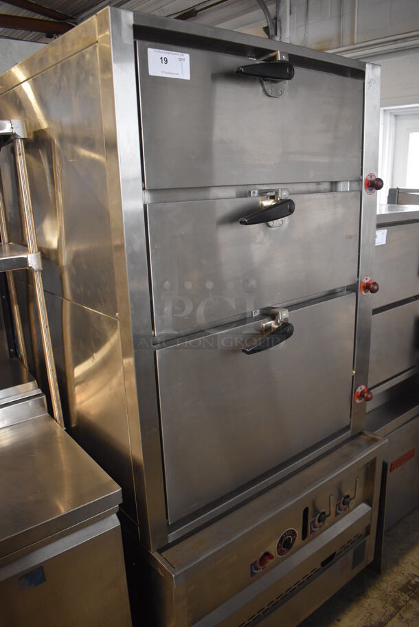 Stainless Steel Commercial Natural Gas Powered 3 Deck Bakery Oven. 36x36x73 - Image 3 of 8