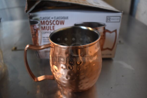3 BRAND NEW Boxes of 4 Classic Moscow Mule Copper Finish Mugs. 5x3x4. 3 Times Your Bid!