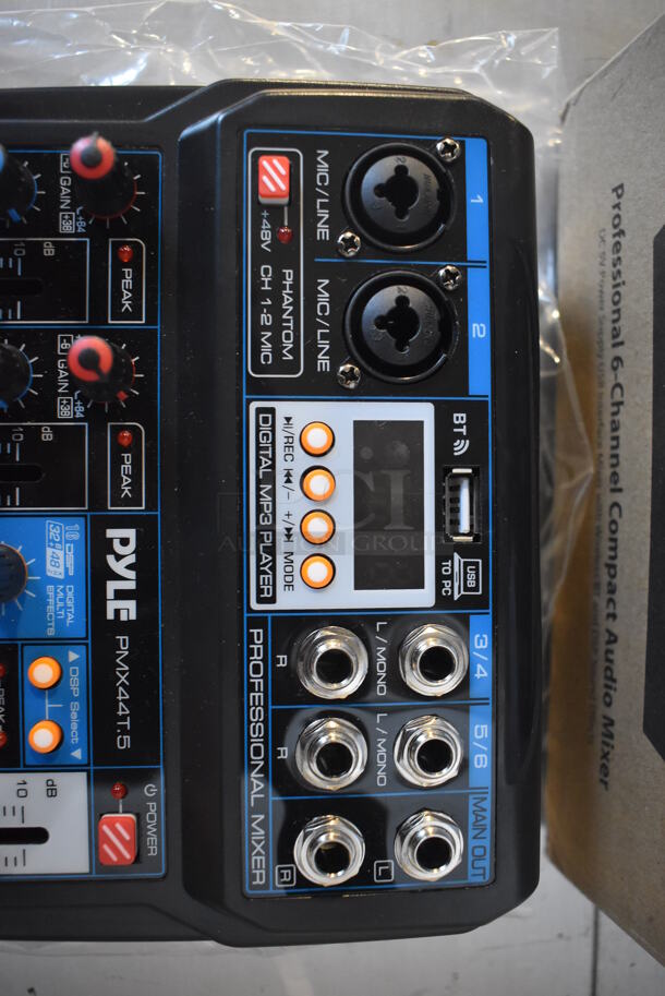 BRAND NEW IN BOX! Pyle PMX44T.5 Professional 6 Channel Compact Audio Mixer. 7.5x8x2.5 - Image 2 of 5