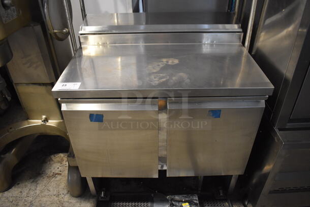 PS200 Stainless Steel Commercial Prep Table w/ 2 Over Shelves. 110 Volts, 1 Phase. 36x29x67. Tested and Does Not Power On - Image 3 of 8