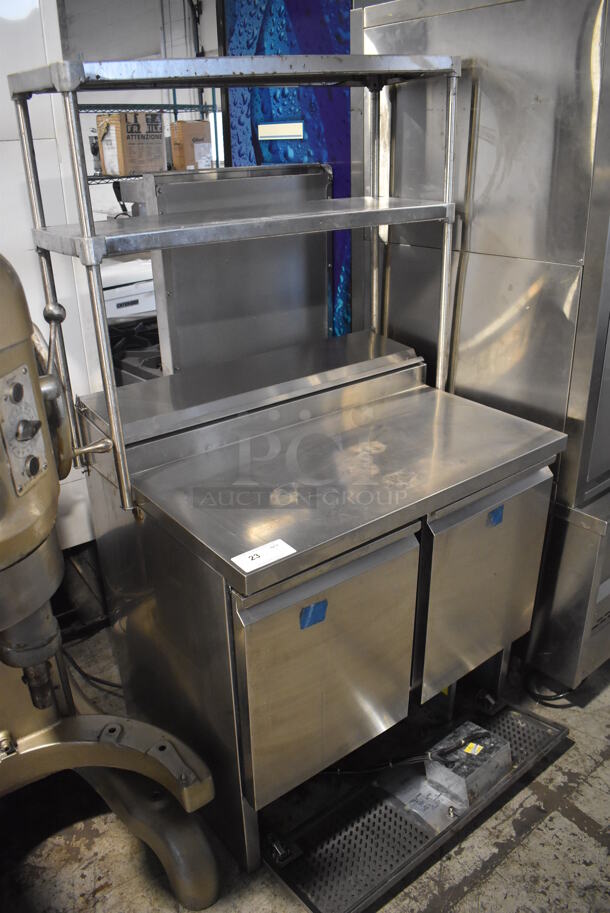 PS200 Stainless Steel Commercial Prep Table w/ 2 Over Shelves. 110 Volts, 1 Phase. 36x29x67. Tested and Does Not Power On - Image 4 of 8