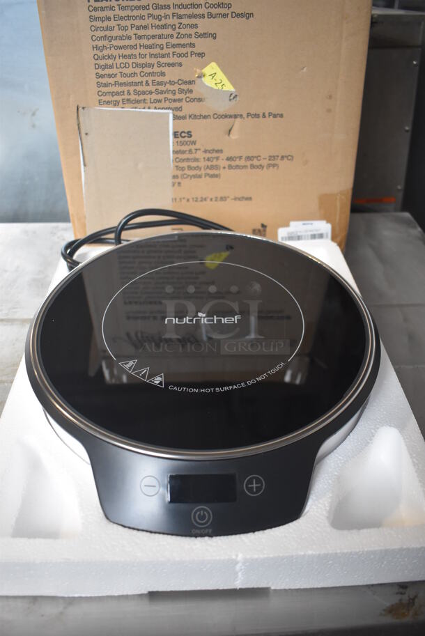BRAND NEW IN BOX! Nutrichef NCIT1S Metal Countertop Single Burner Induction Cooktop. 120 Volts, 1 Phase. 11x12x3
