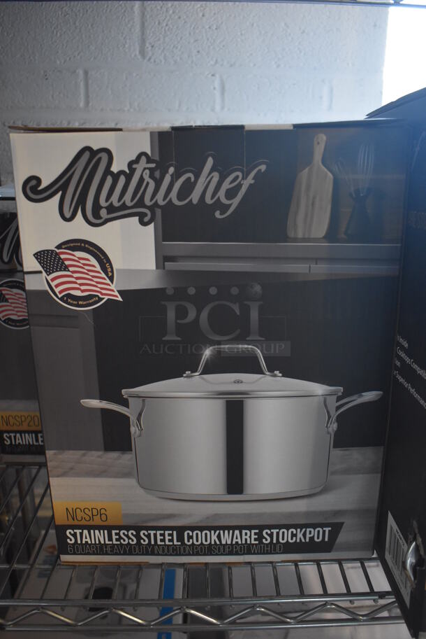 4 BRAND NEW IN BOX! Nutrichef Stainless Steel Stock Pots w/ Lids. 4 Times Your Bid! - Image 2 of 5