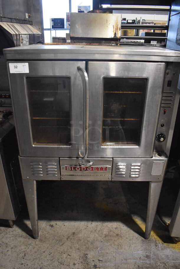 Blodgett FA-100 Stainless Steel Commercial Propane Gas Powered Full Size Convection Oven w/ View Through Doors, Metal Oven Racks and Thermostatic Controls on Metal Legs. 38x38x57 - Image 1 of 9