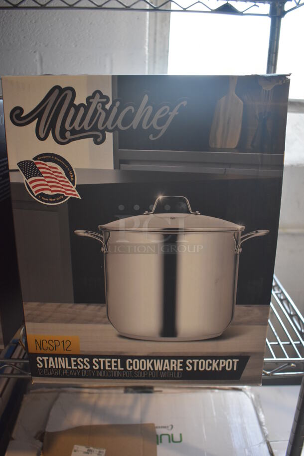 4 BRAND NEW IN BOX! Nutrichef Stainless Steel Stock Pots w/ Lids. 4 Times Your Bid! - Image 4 of 5