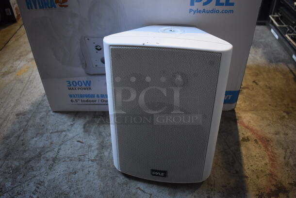 Box of 2 BRAND NEW Pyle PDWR61BTWT Bluetooth Speakers. 8.5x8x12 - Image 1 of 7