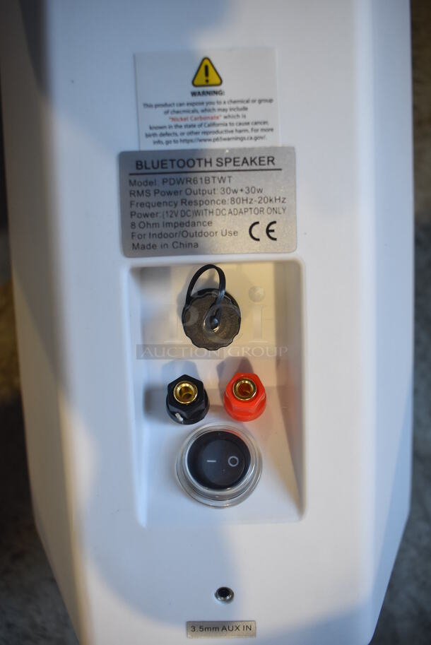 Box of 2 BRAND NEW Pyle PDWR61BTWT Bluetooth Speakers. 8.5x8x12 - Image 5 of 7