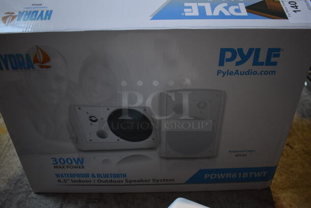 Box of 2 BRAND NEW Pyle PDWR61BTWT Bluetooth Speakers. 8.5x8x12 - Image 6 of 7
