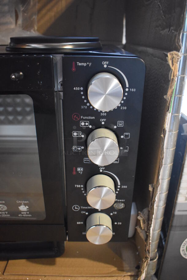 BRAND NEW IN BOX! Nutrichef PKRTO28 Metal Countertop Multifunction Kitchen Oven Rotisserie w/ Dual Hot Plate. 19.5x13x14.5 - Image 2 of 7