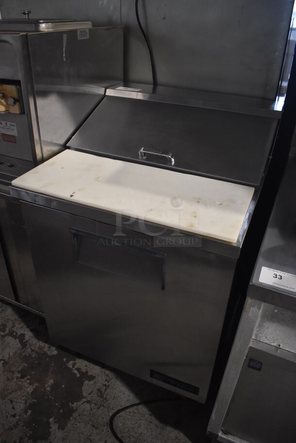 True TSSU-27-8 Stainless Steel Commercial Sandwich Salad Prep Table Bain Marie Mega Top on Commercial Casters. 115 Volts, 1 Phase. 27.5x30x43. Tested and Powers On But Does Not Get Cold - Image 2 of 7