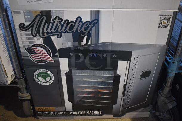 BRAND NEW IN BOX! Nutrichef NCFD10S Metal Countertop Premium Food Dehydrator Machine. 18x14x18 - Image 1 of 3