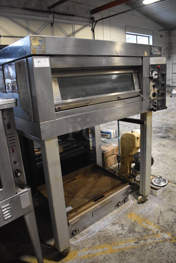Sveba Dahlen Model DC-12 DD Stainless Steel Commercial Electric Powered Single Deck Oven w/ Metal Legs on Commercial Casters. 208/230 Volts. 54x45x71 - Image 1 of 8