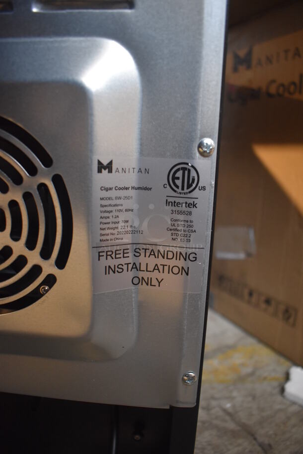 BRAND NEW IN BOX! Manitan BW-25D1 Metal Countertop Cigar Cooler Humidor. 110 Volts, 1 Phase. 10.5x19x19 - Image 6 of 7