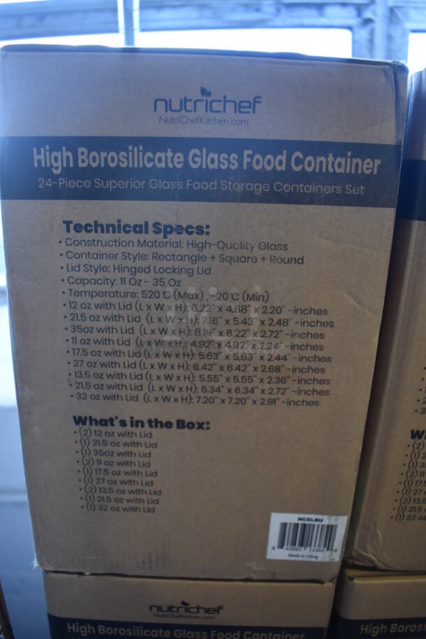 2 Boxes of BRAND NEW Nutrichef NCGLBU Glass Food Containers. 2 Times Your Bid! - Image 4 of 4
