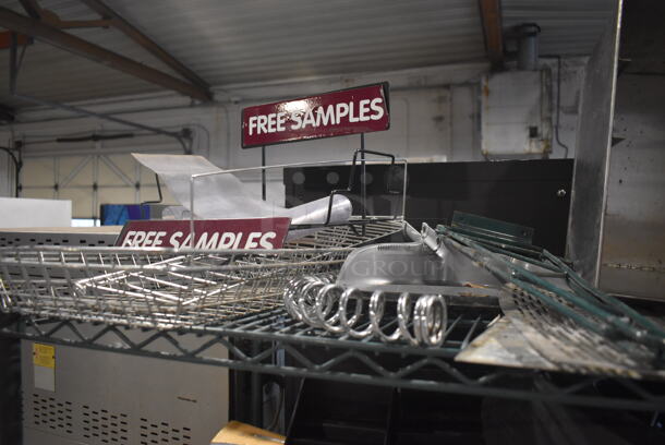 ALL ONE MONEY! Lot of 3 Tiers of Various Items Including metal Baskets, Poly Bins, Robot Coupe Blade Stands and Credit Card Reader Mounts. Shelving Unit Is Not Included - Image 6 of 6