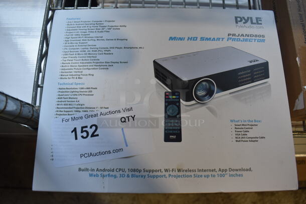 BRAND NEW IN BOX! Pyle PRJAND805 Android 4.4 Quad Core Processor 3D Multimedia Stereo Mini Projector - Image 4 of 4