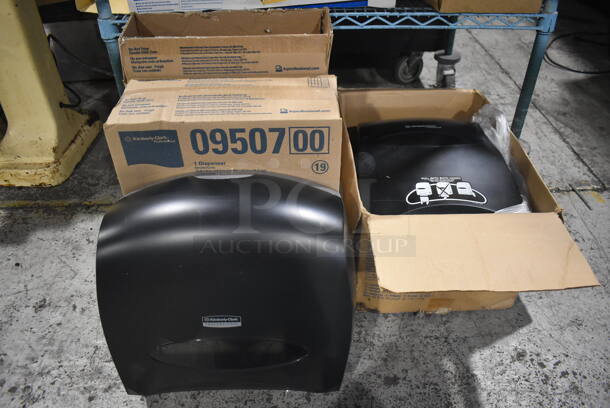 ALL ONE MONEY! Lot of 3 BRAND NEW IN BOX! Poly wall Mount Dispensers; 2 Toilet and 1 Paper Towel - Image 1 of 5