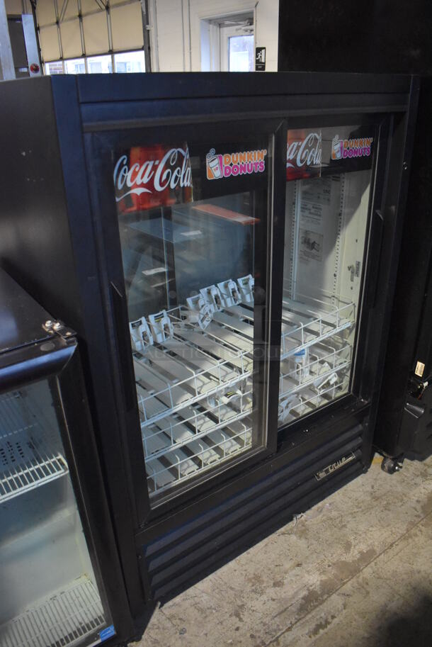 2012 True GDM-33-CPT-54EM Metal Commercial 2 Door Reach In Pass Through Cooler Merchandiser. 115 Volts, 1 Phase. 40x24x54. Tested and Working! - Image 1 of 6
