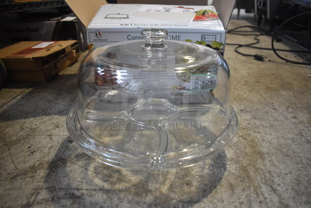4 BRAND NEW IN BOX! Connoisseur 6 in 1 Covered Server That Can Be Used as a Cake Stand, Pedestal Platter, Salad Bowl, Dessert Bowl. 12x12x9. 4 Times Your Bid! - Image 1 of 7