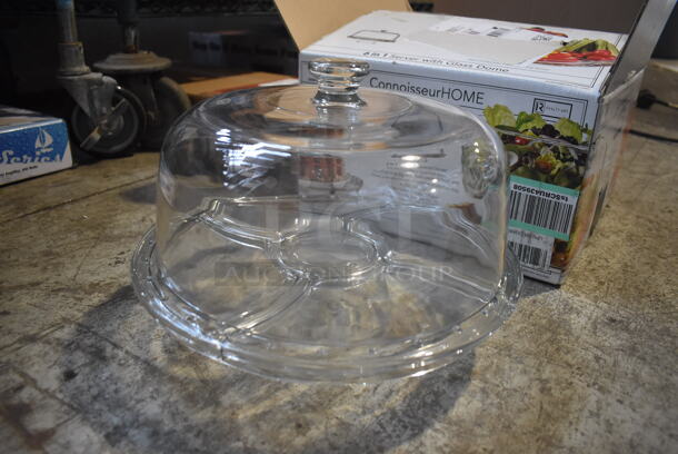 4 BRAND NEW IN BOX! Connoisseur 6 in 1 Covered Server That Can Be Used as a Cake Stand, Pedestal Platter, Salad Bowl, Dessert Bowl. 12x12x9. 4 Times Your Bid! - Image 2 of 7