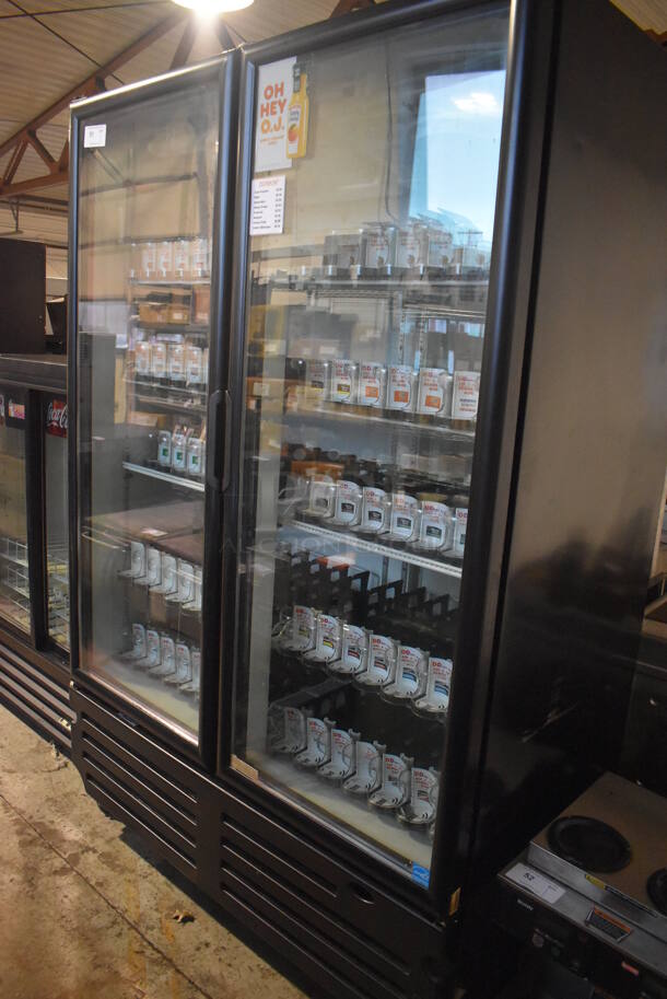 2012 Imbera VRD43 ENERGY STAR Metal Commercial 2 Door Reach In Cooler Merchandiser w/ Poly Coated Racks on Commercial Casters. 115 Volts, 1 Phase. 54x30x82. Tested and Working! - Image 2 of 5